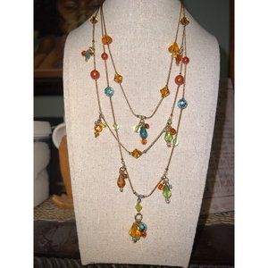 Premier Designs Multi-Strand Crystal Necklace -- 20"